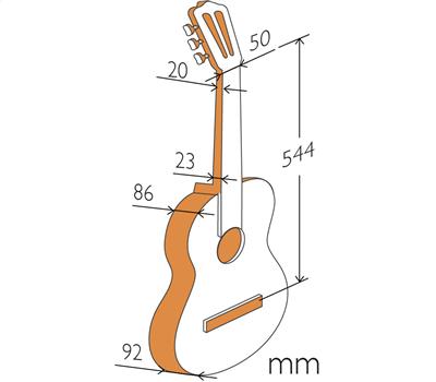 ALHAMBRA 1C - Klassik-Gitarre 1/2 544 mm3