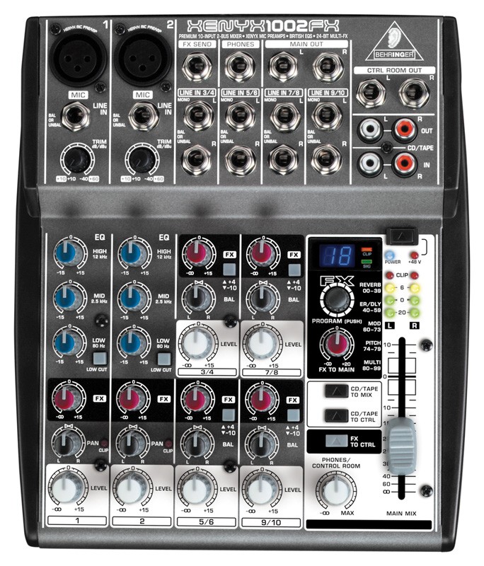 Behringer xenyx 1002 fx подключение к компьютеру