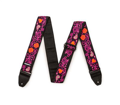Dunlop Jimi Hendrix Series Strap, Monterey Blacklight Pink