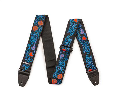 Dunlop Jimi Hendrix Series Strap, Monterey Blacklight Blue