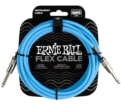 Ernie Ball Instrumentenkabel Flex gerade/gerade Blau 3,05m