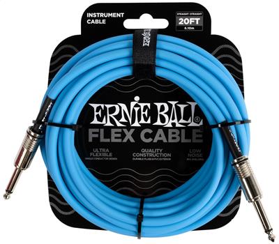 Ernie Ball Instrumentenkabel Flex gerade/gerade Blau 6,10m
