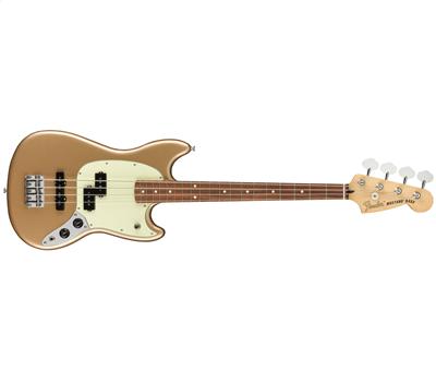 Fender Player Mustang Bass PJ Pau Ferro Firemist Gold1