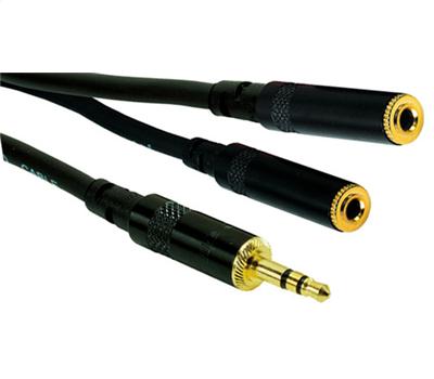 Rock Cable Y-Kabel Stereo-Mini-Jack Stecker auf 2xStereo-Mini-Jack Buchse