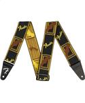 Fender Weighless Monogrammed Strap Black Yellow Brown