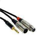 Rock Cable Insertkabel 60cm 6,5mm Stereo Jack auf XLR-m und XLR-f