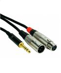 Rock Cable Insertkabel 5 Meter 6,5mm Stereo Jack auf XLR-m und XLR-f