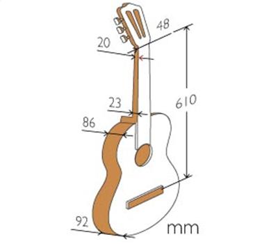 ALHAMBRA 1C - Klassik-Gitarre Cadete (3/4) 610 mm3