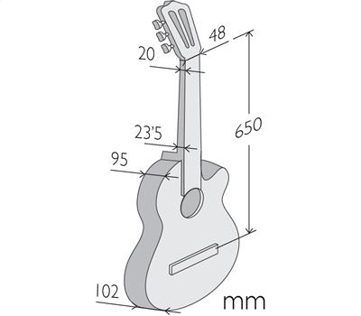 ALHAMBRA CS-LR CW E1 - Crossover-Klassik-Gitarre 650 mm6