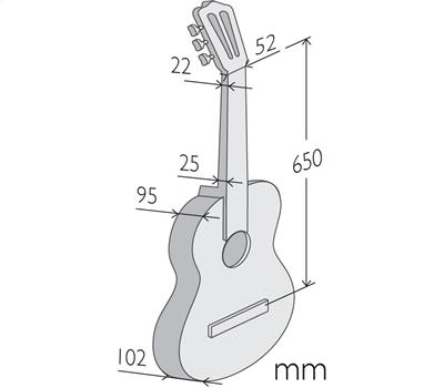 ALHAMBRA 1 C HT (Hybrid Terra) - Klassik-Gitarre 650 mm3
