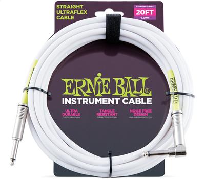 Ernie Ball Instrumentenkabel gerade/gewinkelt weiß 6.09 Meter