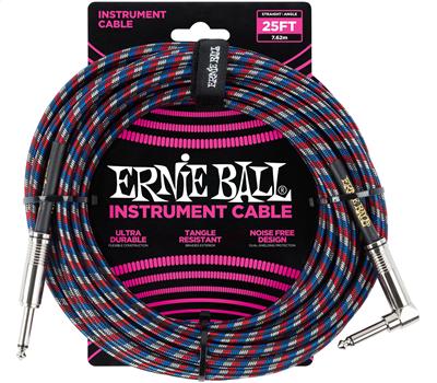 Ernie Ball Instrumentenkabel Gewebe gerade/gewinkelt blau/rot/weiß