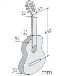 ALHAMBRA 1C - Klassik-Gitarre Lefthand 650 mm