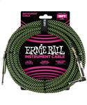 Ernie Ball Instrumentenkabel gerade/gewinkelt schwarz/grün 5.49 Meter